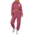 thumbnail image 3 of Bovxnpu Womens 2 Piece Outfits Tracksuit Sets Hooded Long Sleeve 2 Piece Casual Sportwear Set Matching Outfits, 3 of 9