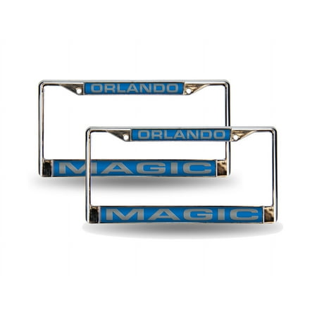 Orlando Basketball Magic Chrome Metal (Set of 2) Laser Cut License Plate Frames