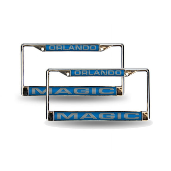 Orlando Basketball Magic Chrome Metal (Set of 2) Laser Cut License Plate Frames