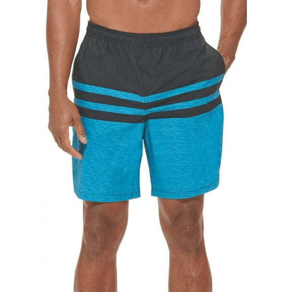 Kirkland Signature Men's Swim Shorts (Blue/Black, Large)