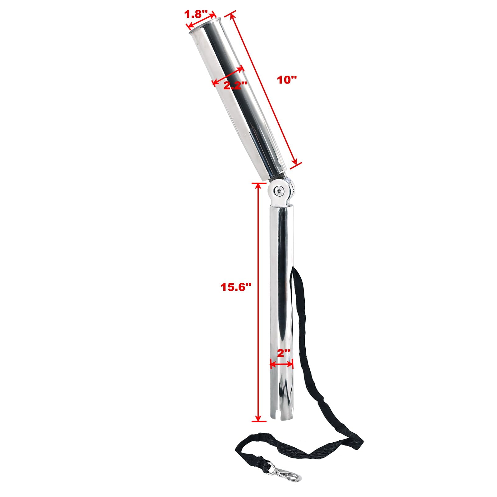 Adjustable Boat Rod Holder Stainless Steel Fishing Pole Holder 1-5/8 I.D. 9.7 Length