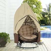 Lapalife Paito Egg Chair Cover with Zipper, 75"x 45" Waterproof 420D Durable Wicker Egg Swing Chair Covers Patio Hanging Chair Cover, Beige