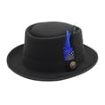 thumbnail image 1 of GDREDA Unisex Wool Fedora Hat Traditional Bavarian Style With Feather For Oktoberfest And Outdoor Festivities Hat Leopard Pattern, 1 of 4