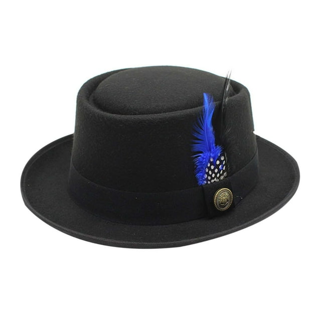 GDREDA Unisex Wool Fedora Hat Traditional Bavarian Style With Feather For Oktoberfest And Outdoor Festivities Hat Leopard Pattern