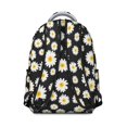 thumbnail image 3 of Daisy Pioneer Flower Black Pattern Backpack for School, Cute School Bag with Adjustable Shoulder Straps and Padded Back, 15.3"x11"x7.1", 3 of 5