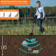 Naipo Metal Detector 3 Modes Black LCD Display Battery Metal Detector 24-45 Adjustable Metal Finder for Adults and Kids, 3 Audio Tone & DISC Modes, Gift