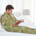 thumbnail image 5 of Bingfone Men's Pajama Set 2 Piece Loungewear PJs, Long Sleeve with Pajama Pants-Snake And Floral, 5 of 7