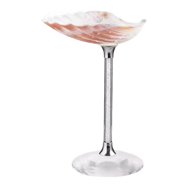 Copa de vino, copa de jugo, copas de vino creativas multiusos para ceremonias Base plateada de concha marina