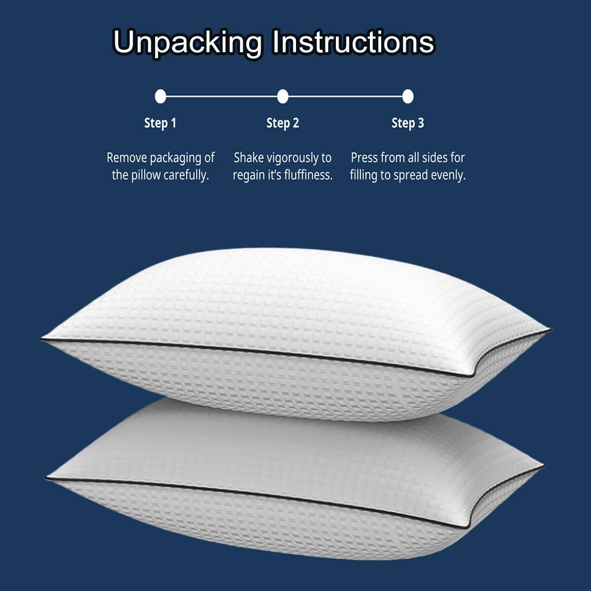 Pillows King Size Set of 2, Hotel Quality, Down Alternative Gusseted Bed Pillows for Side, Back, or Stomach Sleepers, White
