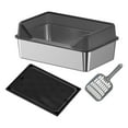thumbnail image 2 of Caja de Arena para Gatos Yinane Acero Inoxidable Grande Negro Alto, 2 of 8