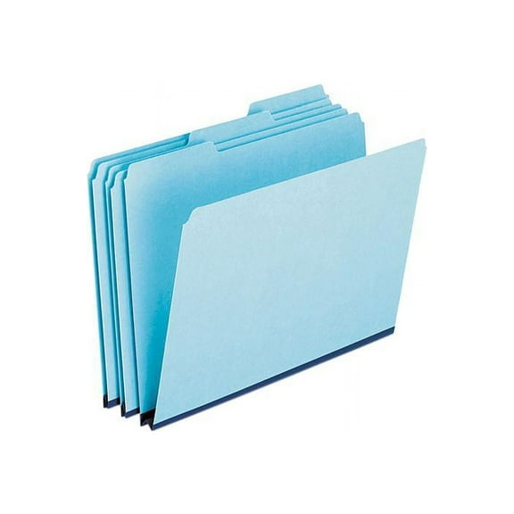 Pendaflex 9200T-1/3 Pressboard Expanding File Folders, 1/3 Cut Top Tab, Letter, Blue, 25/Box