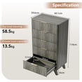 thumbnail image 2 of Ktaxon Fluted Tall 5 Drawer Dresser Solid Wood Chest of Drawers with Soft Close Slides Storage Cabinet for Bedroom Living Room Entryway Gray, 2 of 6
