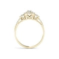 thumbnail image 3 of 1/2 Carat T.W. Diamond 10kt Yellow Gold Double Halo Three-Stone Look Engagement Ring, 3 of 5