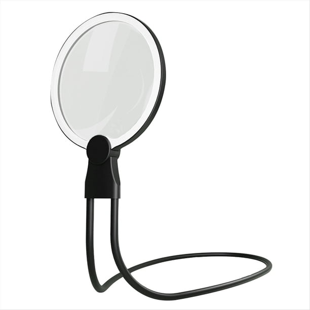 Lupa de Mano de Escritorio de Gran Tamaño con 24 Luces LED, Lupa HD Portátil Multiusos para Lectura de Personas Mayores