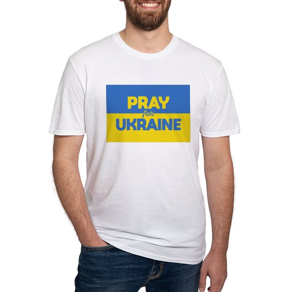 CafePress - Pray For Ukraine T Shirt - Fitted T-Shirt, Vintage Fit Soft Cotton Tee
