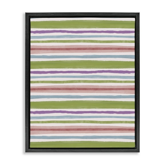 Stupell Industries Fun Stripes Pattern Abstract Painting Black Floater Framed Canvas Art Print Wall Art, 17 x 21
