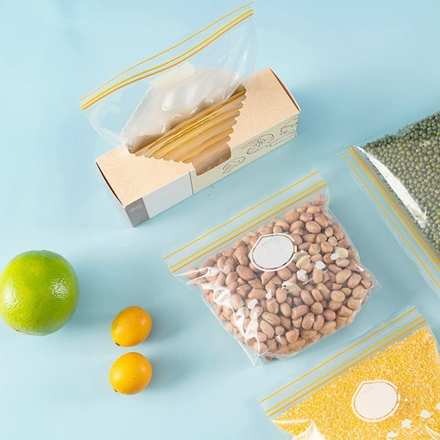 Binmer Cling Bag Double Ribbed Sealing Bag Home Refrigerator Freezer Special Plastic Food Bag Self Sealing Bag