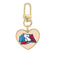 thumbnail image 1 of USA American Style Words Graffiti Gold Heart Keychain Metal Keyring Holder, 1 of 3