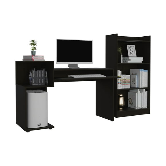 Muebles Combo Oficina Excelsior Escritorio Atlanter y Librero Wengue