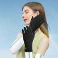 thumbnail image 4 of Women's Summer Sunscreen Gloves UPF UVB Protection Ice Silk Breathable Fabric Touchscreen Finger Tips Non-Slip Silicone Grip Driving Cycling Outdoor Activities One Size Fits Small-Medium, 4 of 5