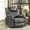 Bronze Suede Fabric (Grey), variant on OUINCH Manual Swivel Glider Rocker Recliner Chair with Massage and Heat, 2 USB Ports, 2 Cup Holders, 2 Side Pockets and 2 Front Pockets