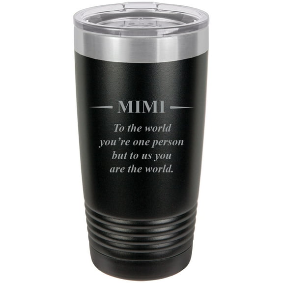 Mimi - I love you to the Moon and Back Stainless Steel Engraved Insulated Tumbler 20 Oz Travel Coffee Mug, Black
