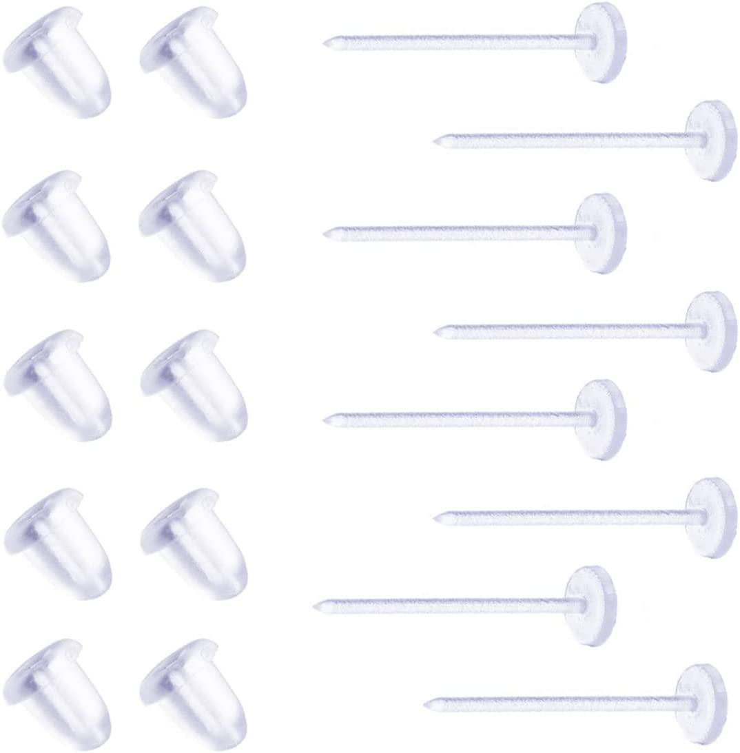 Elfstone 3mm Invisible Plastic Earrings Blank Pins Stud Tiny Head