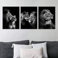 thumbnail image 4 of Modern 3 Piece Wild Animal Lion Canvas Paintings Lion Family Portrait Pictures Wall Decor Artwork Living Room Bedroom Home Office Decorations Unframed, 4 of 6