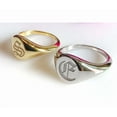 thumbnail image 3 of Aspire Jewels-Unisex Old English Initial Signet Ring – Personalized Custom Engraved Oval Top Jewelry – Gold, Rose Gold & White Plated Initial Signet Ring – US Sizes 5–10, 3 of 4