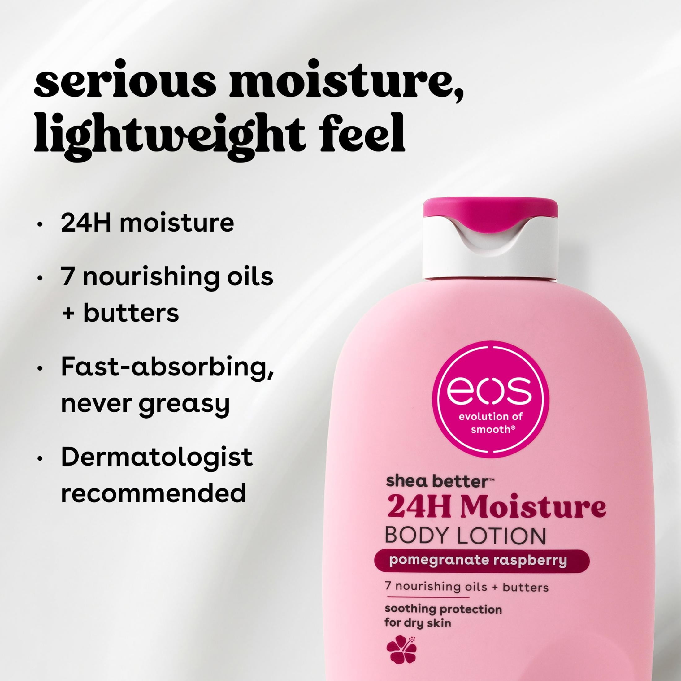 (3 pack) eos Shea Better Body Lotion - Pomegranate Raspberry, for Dry Skin, 16 fl oz