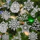 thumbnail image 5 of cpengpj White Paper Christmas Decoration Set, 20Pcs Hollow Out Hangable Snowflake Tree Ornaments for Holiday Party Decor, 5 of 6