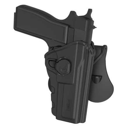 CYTAC BROWNING Paddle Holster with Trigger Release 360 degree Adjustable Cant, Polymer Holster Injection Molded for BROWNING Hi-Power | OWB Carry, RH | 7 attachment (Best Holster For Browning Hi Power)