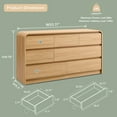 thumbnail image 4 of wow97e Modern 8 Drawers Dresser for Bedroom, 55" Wide Wood Chest of Drawers w/Curved Profile Design, for Bedroom, Living Room, Natural Oak, 4 of 7