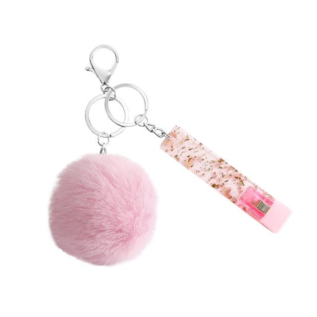 Sonducket Llavero anillo bola de peluche hebilla colgante llavero portátil soporte cartera bolso decoración llavero colgante para niñas Ropa, zapatos y accesorios Miscelánea Rosado Sonducket AP014384-08