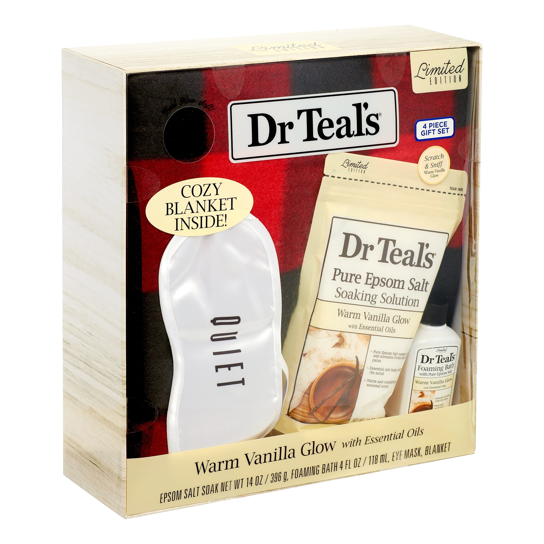 Dr Teal's Warm Vanilla Glow Cozy Blanket Gift Set