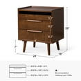 thumbnail image 2 of 28" Tall 3 Drawers End Table with Charging Station Storage Table Walnut, 2 of 6