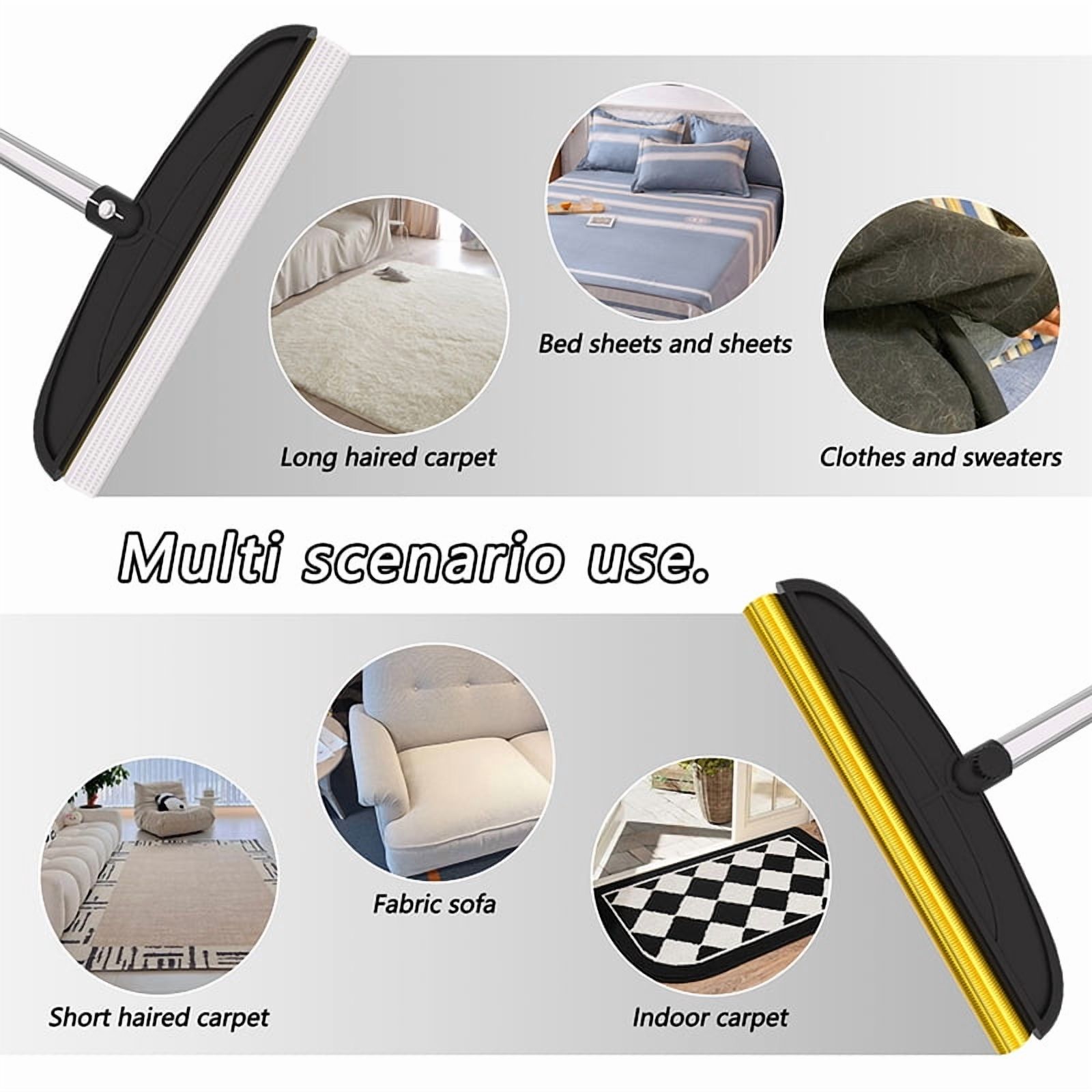 Pet Hair Remover Tool - 2-Pack Carpet Rake & Squeegee For Furniture, Rugs, Car Mats | Easy Clean Cat & Dog Hair Remover