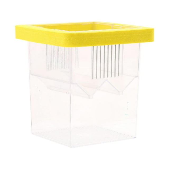 jinwen Floating Aquarium Breeder Box Incubations Box for Betta Guppy , Egg Yellow