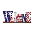 thumbnail image 2 of Nkmbld 4th of July Table Wooden Ornaments Patriotic Tiered Tray Decor Farmhouse Wooden Block Signs for Tabletop Decor Home Kitchen Office Desk Shelf, 2 of 8