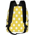 thumbnail image 3 of Zufioo Yellow And White Polka Dot Print Fashion Large Capacity Backpack, Zippered Multi-compartment Travel Work Campus Lightweight Backpack, Unisex, 3 of 5