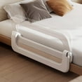 Baby Bed Guard Rail for Toddler 48 in Adjustable Heights, Swing Down Bedrail, Extra Tall Child