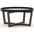 thumbnail image 1 of RST Brands Table Basse Ronde en Bois Composite Aster en Noyer et Noir, 1 of 5