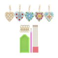 thumbnail image 1 of 5Pcs School Bag Pendants Rhinestones Floral DIY Shining Heart Shaped Backpack Key Chain Pendants Bag Charms DIY Crafts, 1 of 10