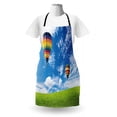 thumbnail image 3 of Colorful Apron, Hot Air Balloons Over Green Fields and Cloudy Sky on Background Image, Unisex Kitchen Bib with Adjustable Neck for Cooking Gardening, Adult Size, Azure Blue Multicolor, by Ambesonne, 3 of 4