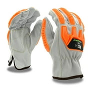 Cordova 8515XL OGRE-Gt Premium Grain Goatskin Driver Gloves, Unlined, Padded Double Palm, Keystone Thumb, Orange TPR Protectors, X-Large