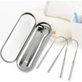 thumbnail image 7 of Tongue Scrapers for Adults and Kids - Professional Tongue Cleaners Set for Oral Cleaning, Reduce Bad Breath, Medical Grade Stainless Steel Tongue Scrapers (3-in-1) with Carrying Case (Silver), 7 of 7