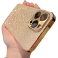 thumbnail image 7 of Compatible with iPhone Case,Cute Luxury Glitter Bling Sparkly Diamond Chrome Electroplated Bumper Shockproof Cover Phone Case (Black,iPhone 14), 7 of 7
