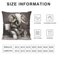 thumbnail image 5 of Chilfamy Elephant Pillow Covers for Couch Sofa Indoor Outdoor Soft and Durable Short Plush 1PC 18x18in, 5 of 5