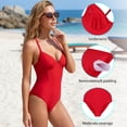 thumbnail image 3 of RELLECIGA Womens Bathing suits V Neck Criss-Cross Underwire One Piece Swimsuits for Women, 3 of 13