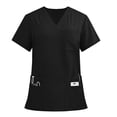 thumbnail image 6 of Scrubs for Women Sets, Stretch V Neck Workwear Tops & Straight Pants Short Sleeve Plain Nursing Uniform with Pockets, 6 of 7